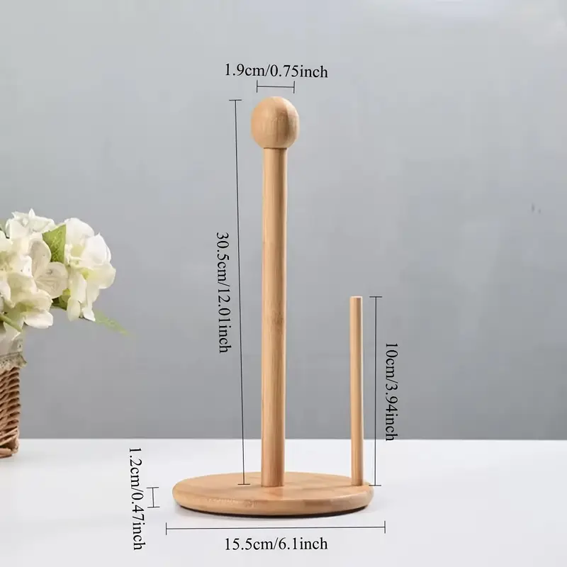 Charming Wooden Paper Towel Holder - Image 3