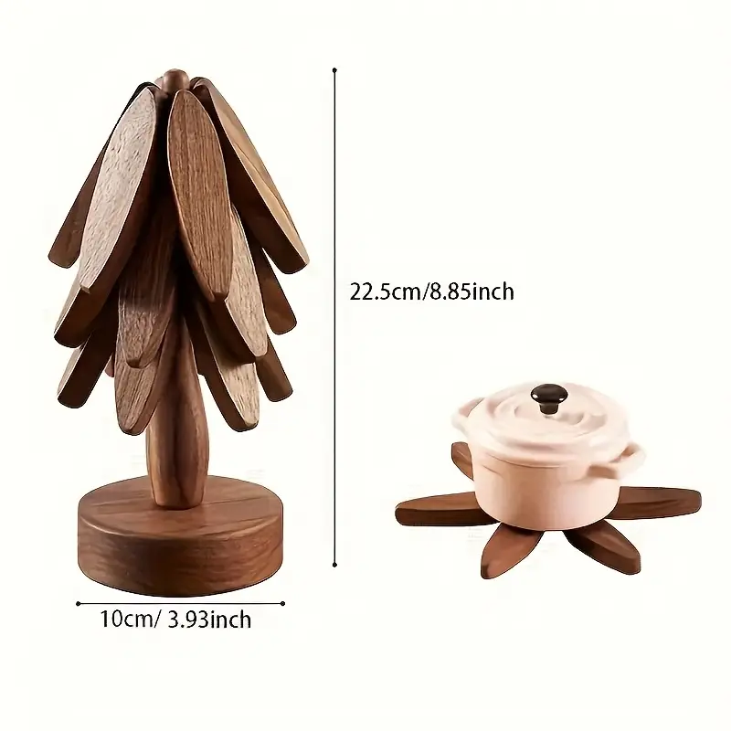 Wooden Tree-Shaped Pot Mat Set - Image 3
